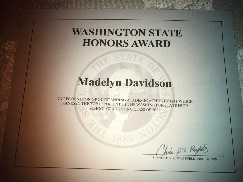 Washington State Honors Award